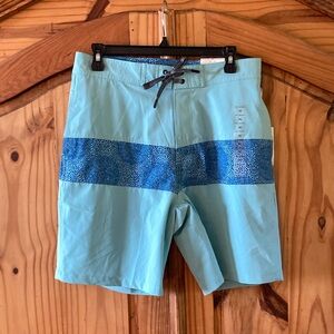 Men’s Free Assembly blue stripe dots swim trunks board shorts size 30 - NWT